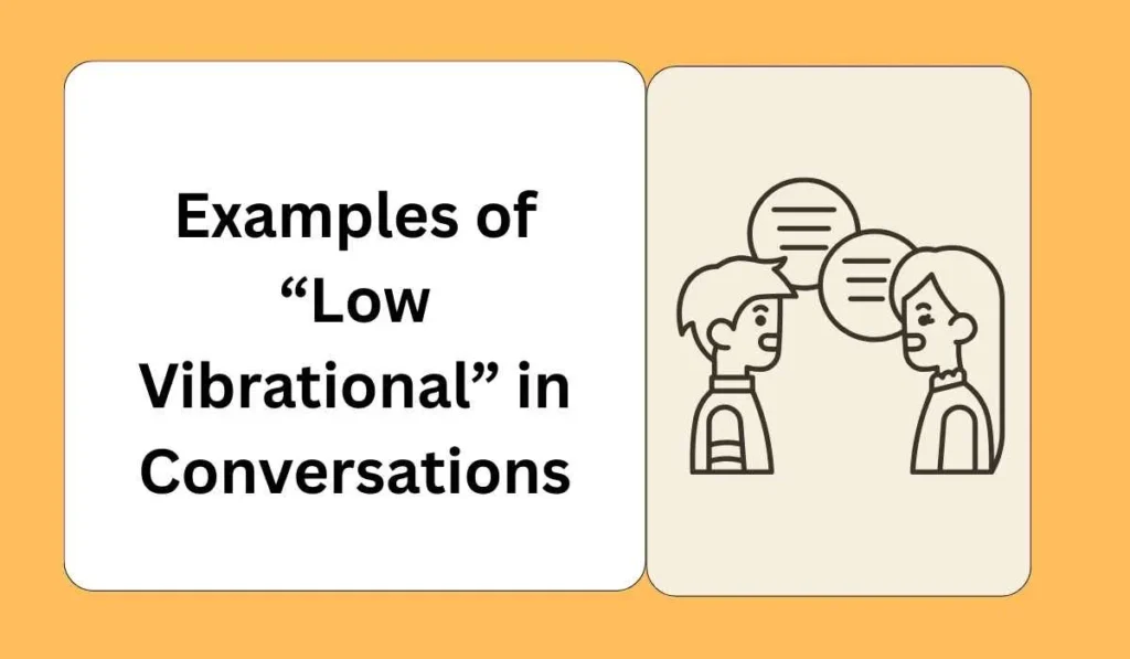 Examples of “Low Vibrational” in Conversations