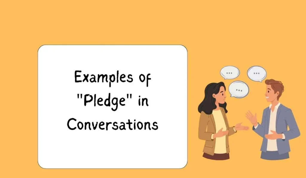 Examples of "Pledge" in Conversations