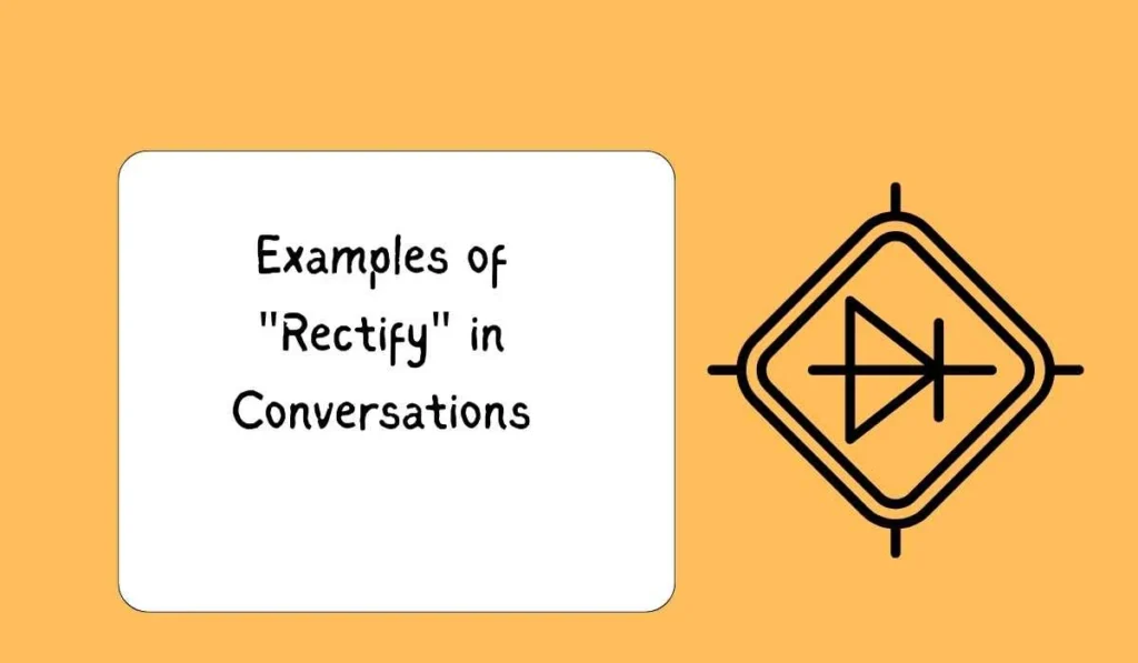 Examples of "Rectify" in Conversations