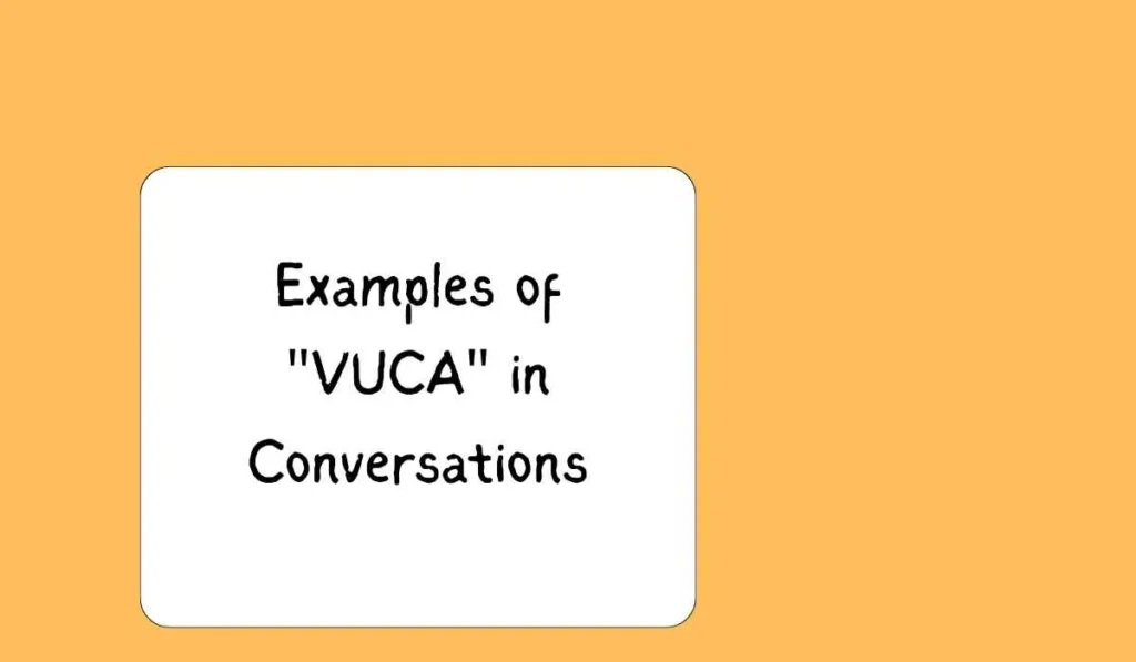 Examples of "VUCA" in Conversations