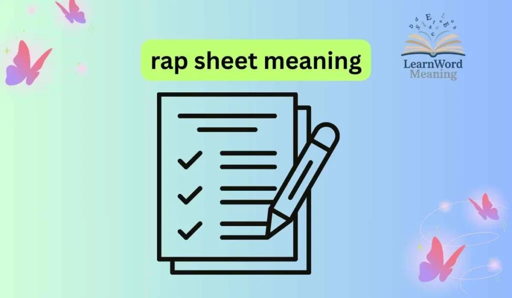 rap sheet meaning